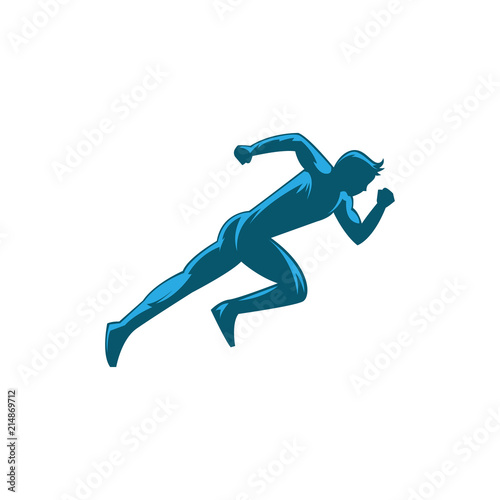 human run vector illustration silhouette