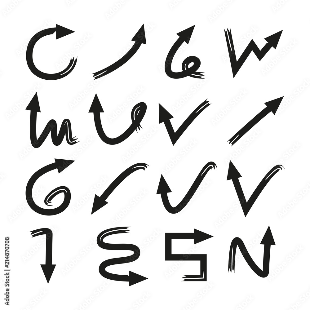 black vector arrows set black vector arrows set