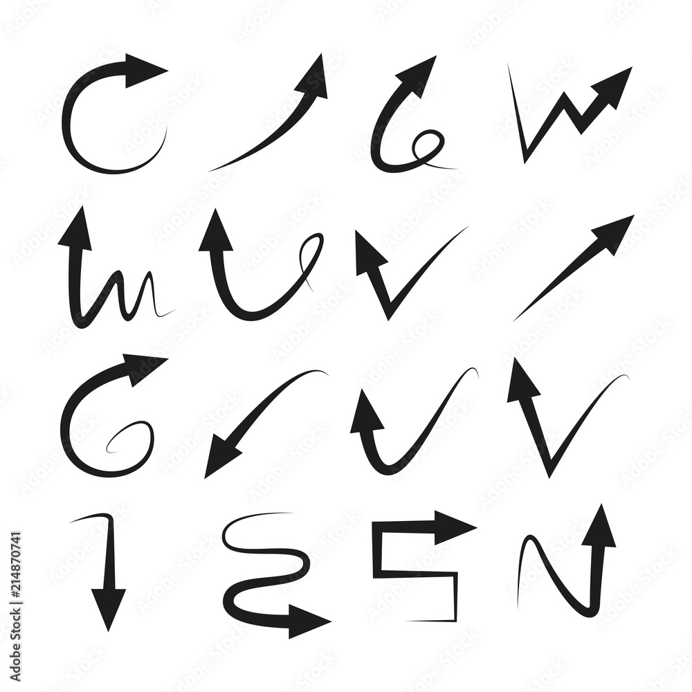 black vector arrows set black vector arrows set