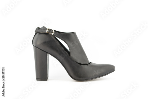 woman heel shoes white background 