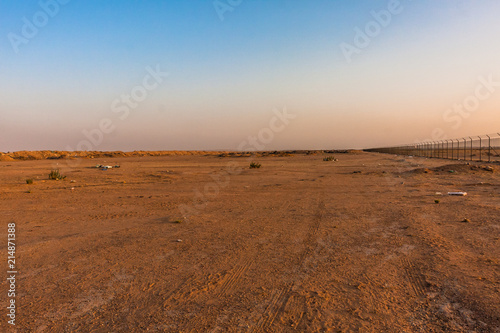A desert landscape near King Abdulaziz Field Equestrian, Riyadh photo