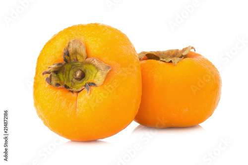 persimmon fruit ripe fresh isolated on white background