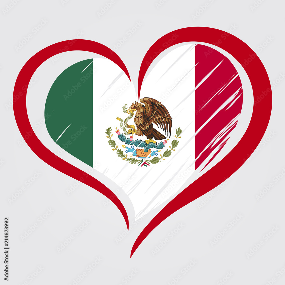 Mexico flag background. Love Mexico emblem Stock ベクター Adobe Stock