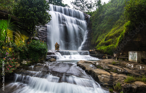 Dunsinane Falls is a waterfall in Nuwara Eliya District of Sri Lanka. It is situated in Pundaluoya village and between the Tea estates known as Dunsinan and Shin. photo