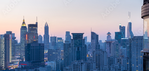 Photography cityscape and skyline at dusk
