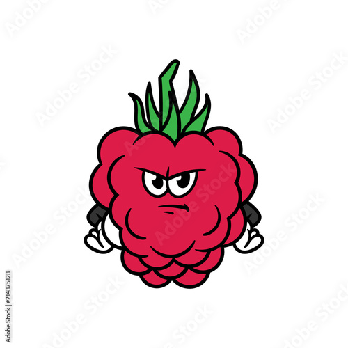 Cartoon Angry Raspberry Character