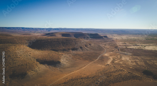 Panoramic aerial views over the quiver tree forest in nieuwoudville in the northern cape of south africa