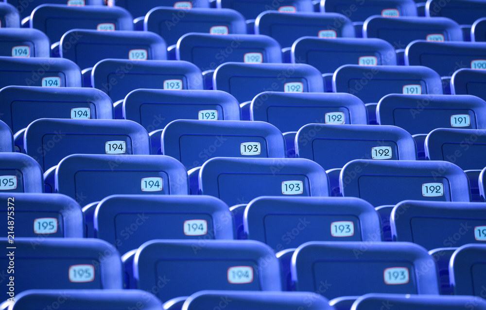 Obraz premium Blue bleacher seats