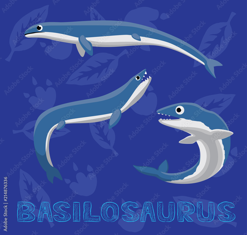 Obraz premium Sea Monster Basilosaurus Cartoon Vector Illustration