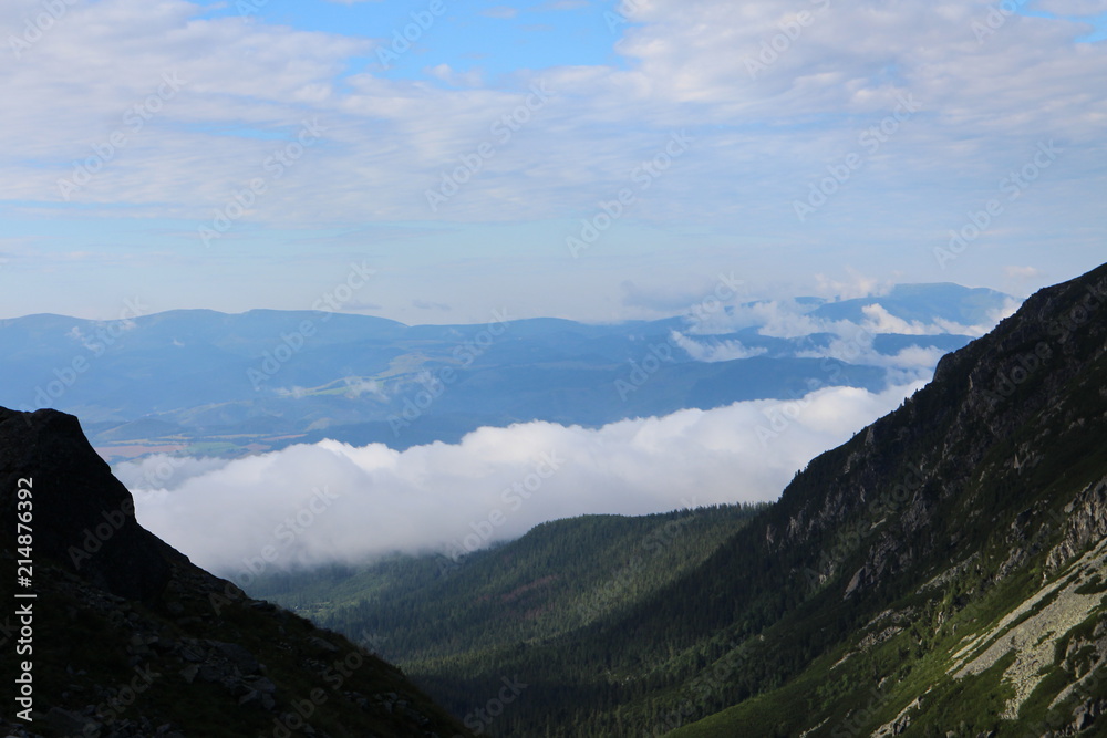 View from Mengusovska valley to Štrba, High Tatras, Slovakia 