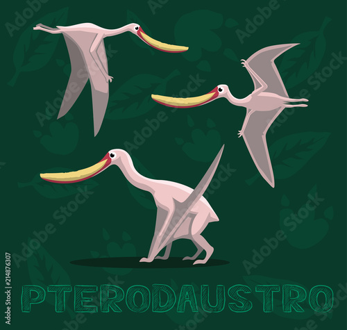 Dinosaur Pterodaustro Cartoon Vector Illustration
