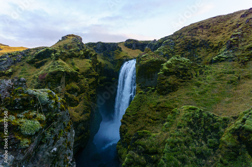 One of many beautiful waterfalls on the Landmannalaugar hike in Iceland