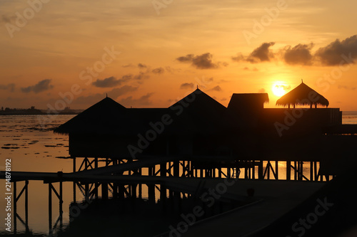 Maldives Coast in sunset