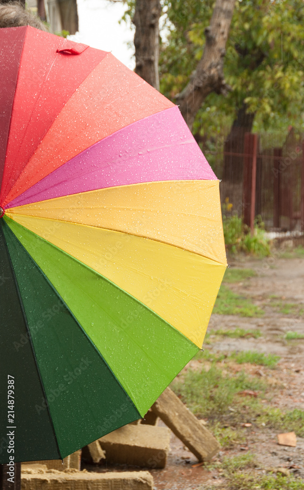 Vertical view of rainbow imbrella