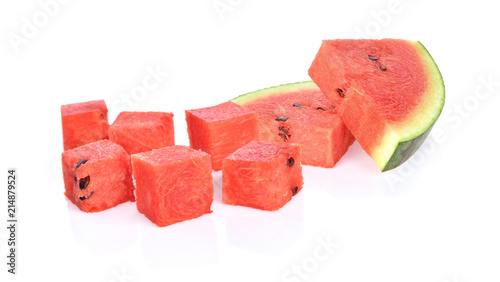 Watermelon dice  on white background