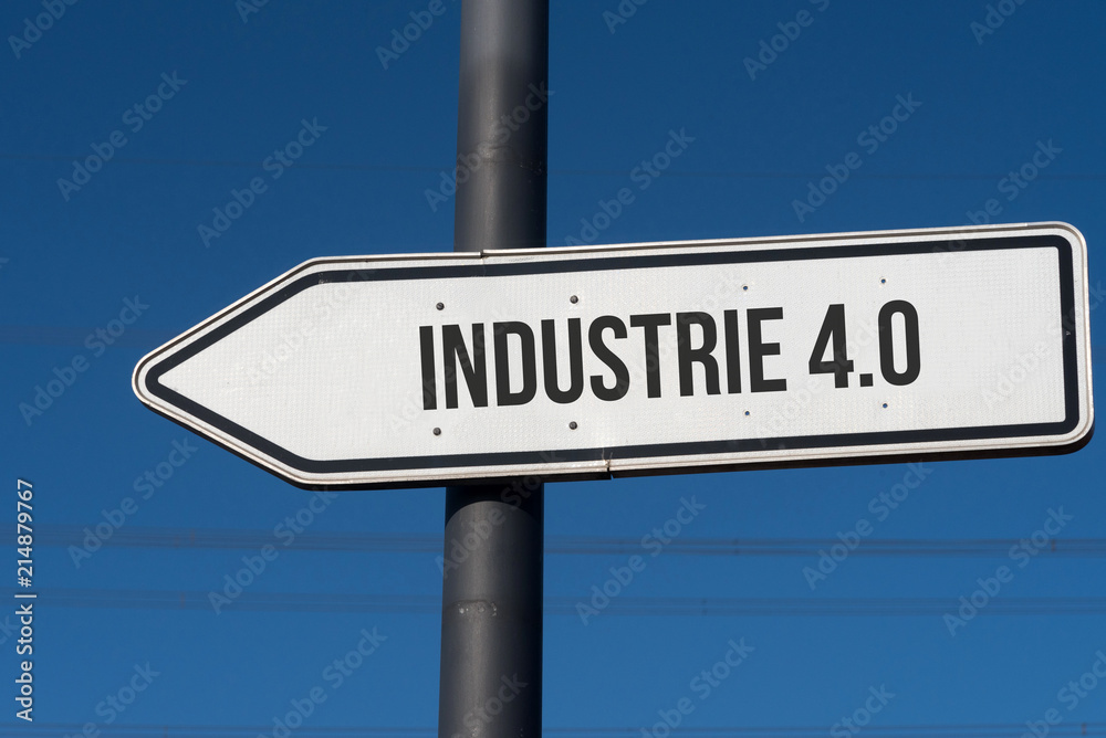 Ein Wegweiser zeigt die Richtung Industrie 4.0 Ein Wegweiser zeigt die Richtung Industrie 4.0