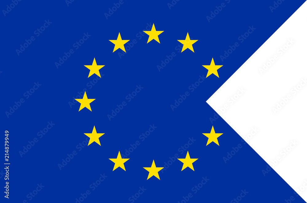 Flag of European Union. Symbol of Independence Day, souvenir soccer game banner, language button, icon. Flag of European Union. Symbol of Independence Day, souvenir soccer game banner, language button, icon.