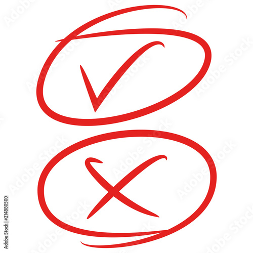 red grunge brush check mark symbol