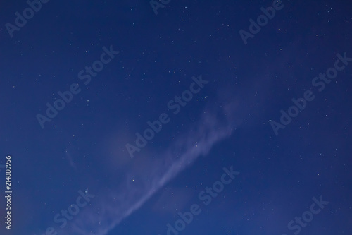 NIght sky with stars and white cloud