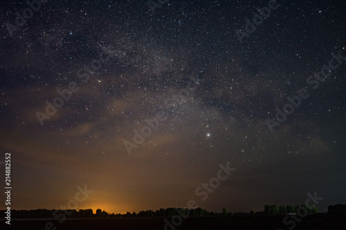 The milky way over the field