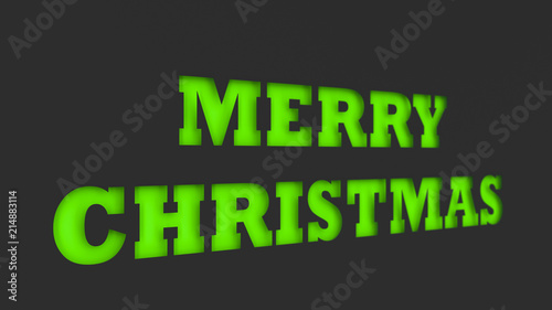 Green Merry Christmas words cut in black paper