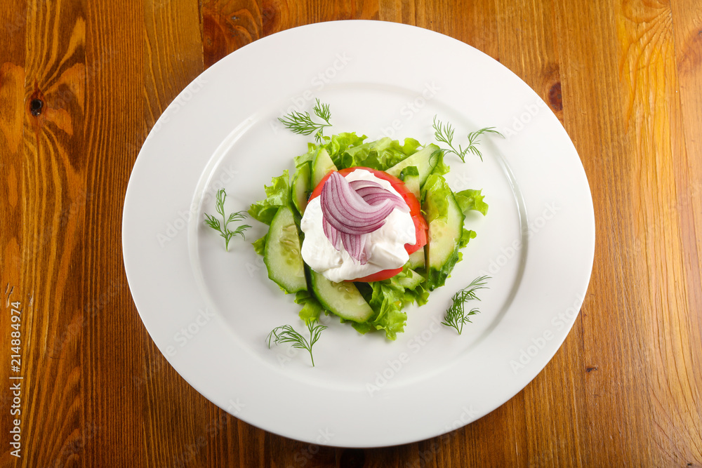 Salad - tomato, cucumber and onion Salad - tomato, cucumber and onion