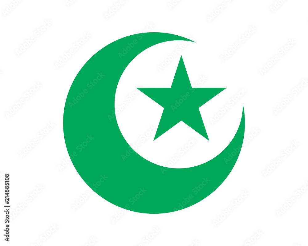 green moon star islam muslim religion spirituality religious image vector icon green moon star islam muslim religion spirituality religious image vector icon