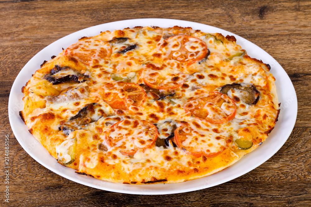Pizza with eggplant