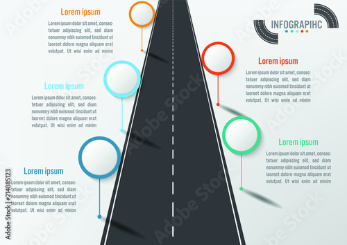 Business road map timeline infographic design template.Vector illustration