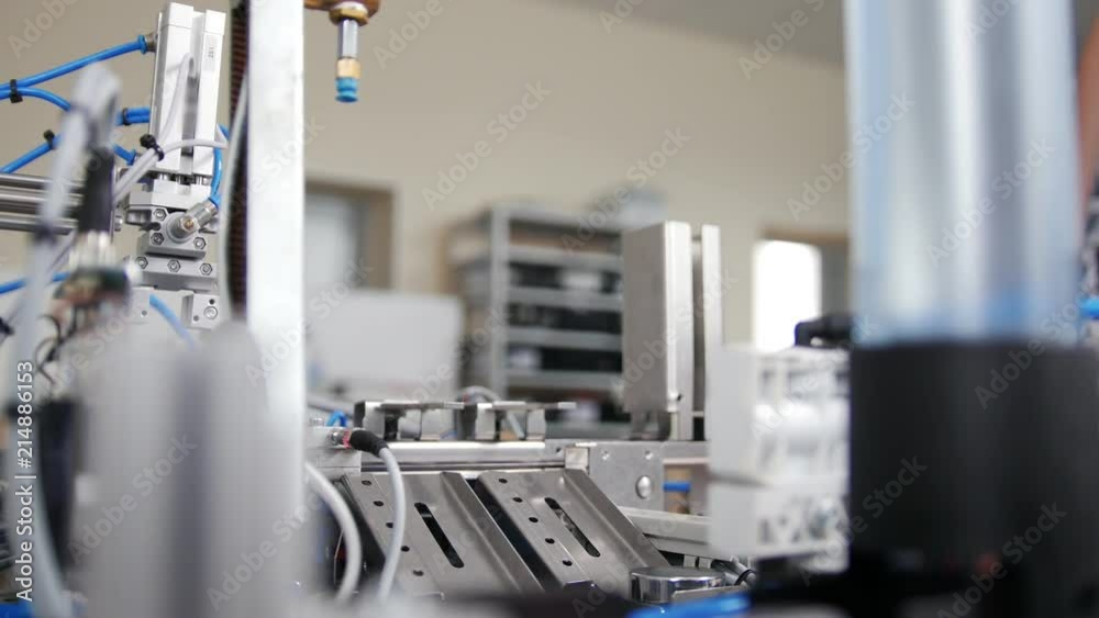 Mechanical equipment works as mini factory in workshop Mechanical equipment works as mini factory in workshop