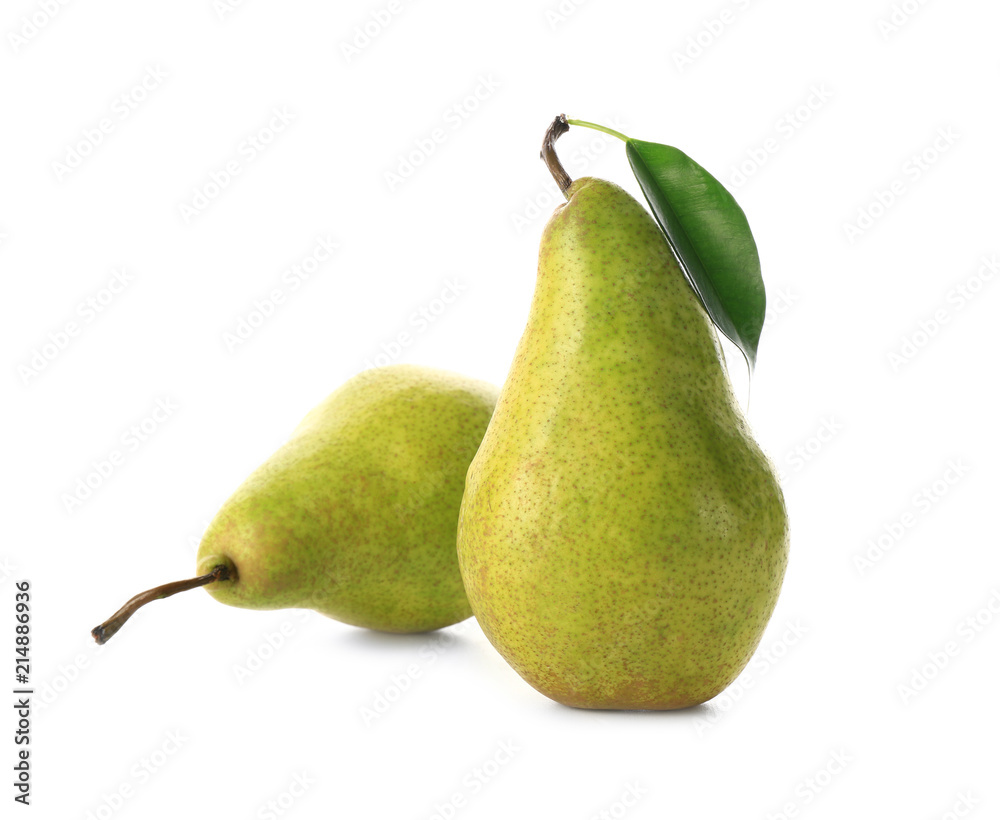 Delicious ripe pears on white background Delicious ripe pears on white background
