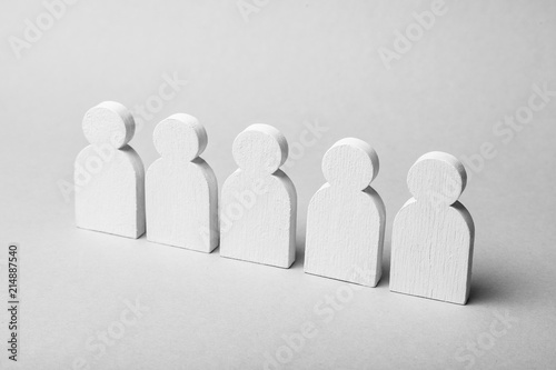 Business team without leader. Gray background