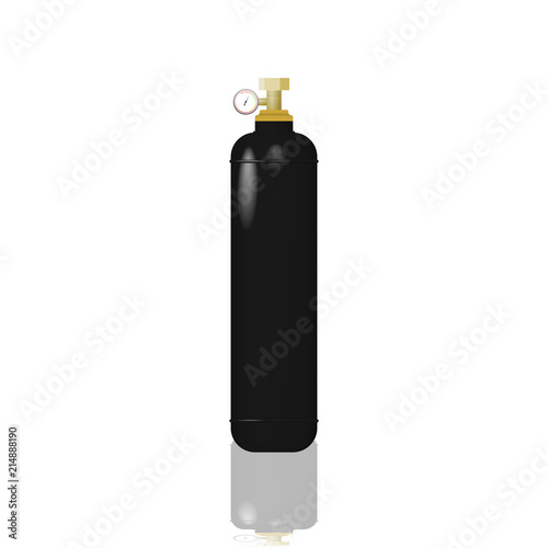 Cylinder black with liquefied gas. Compressed Neon, Krypton, Xenon vector illustration