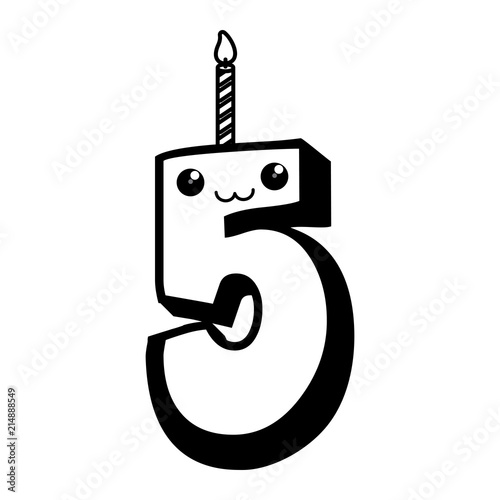 kawaii number candle design