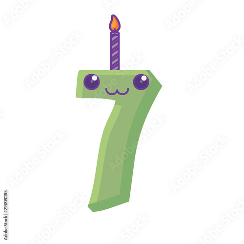 kawaii number candle design