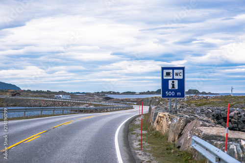 The famous Atlantic Road on west coastal area of Norway, near Kristiansund. photo