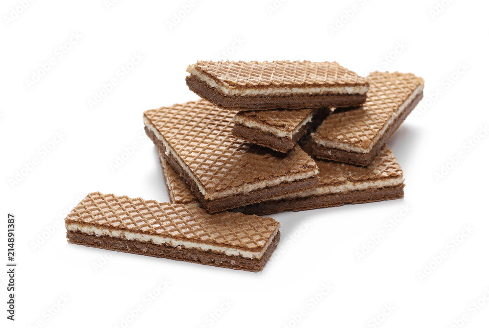 Chocolate wafers isolated on white background Chocolate wafers isolated on white background