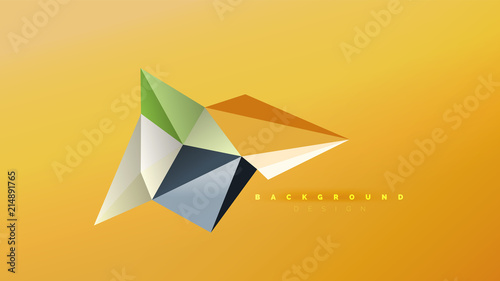 Abstract background - geometric origami style shape composition  triangular low poly design concept. Colorful trendy minimalistic illustration