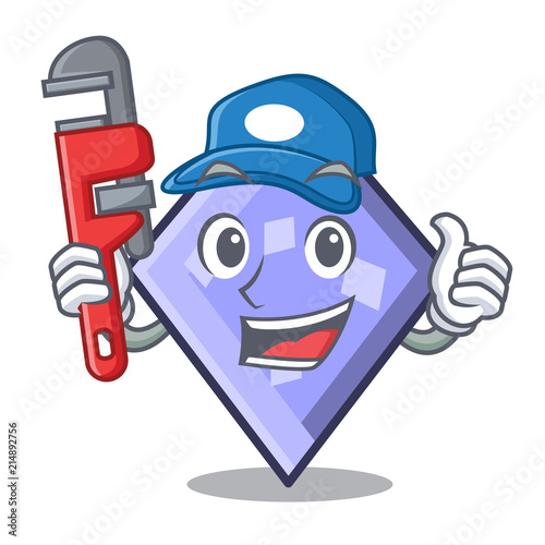 Plumber rhombus mascot cartoon style photo