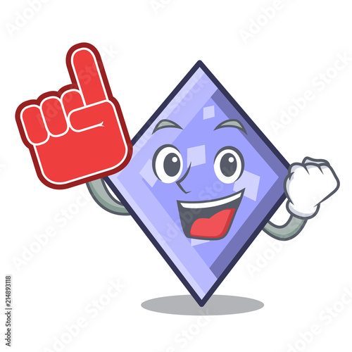 Foam finger rhombus mascot cartoon style