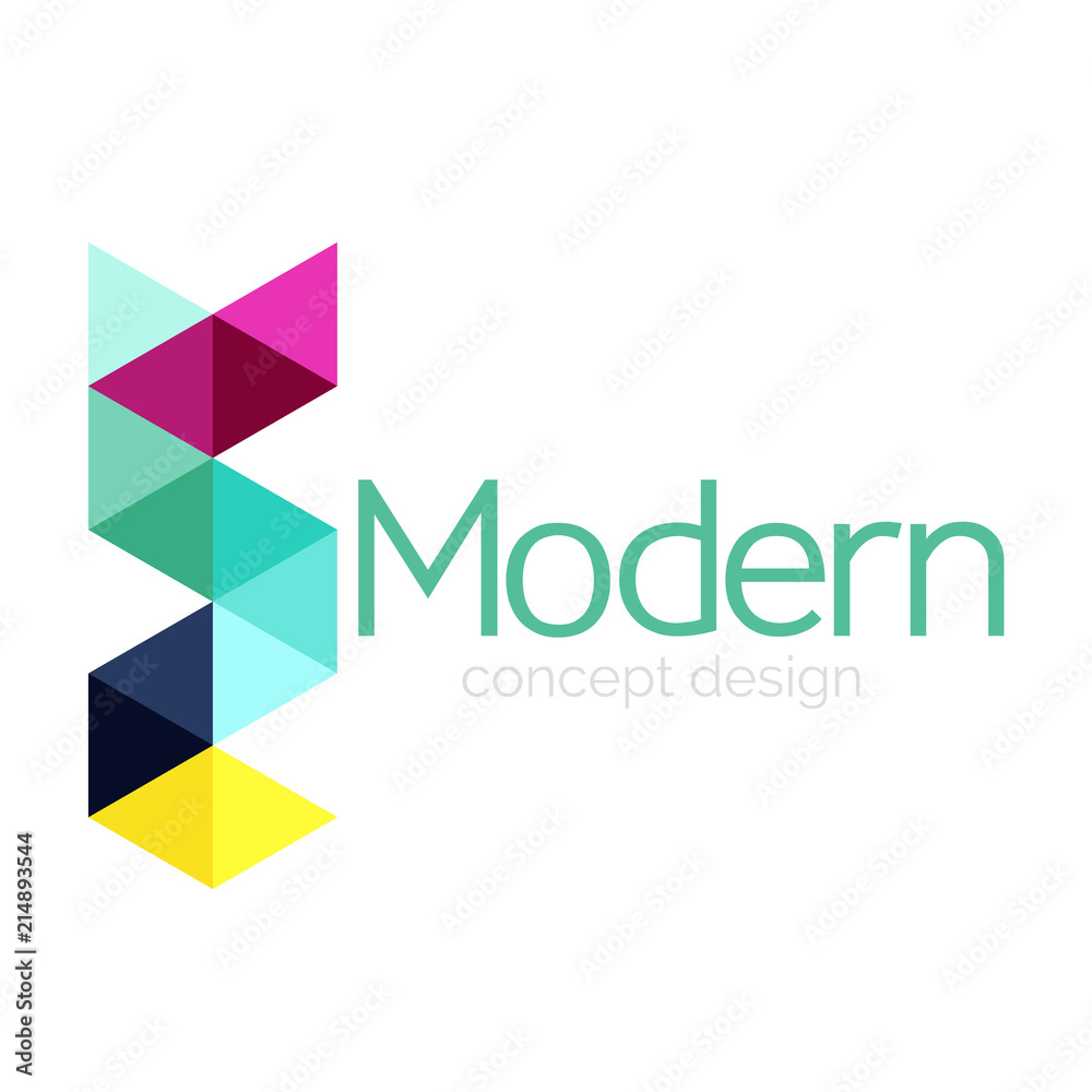 Triangle shape design abstract business logo icon design. Company logotype branding emblem idea