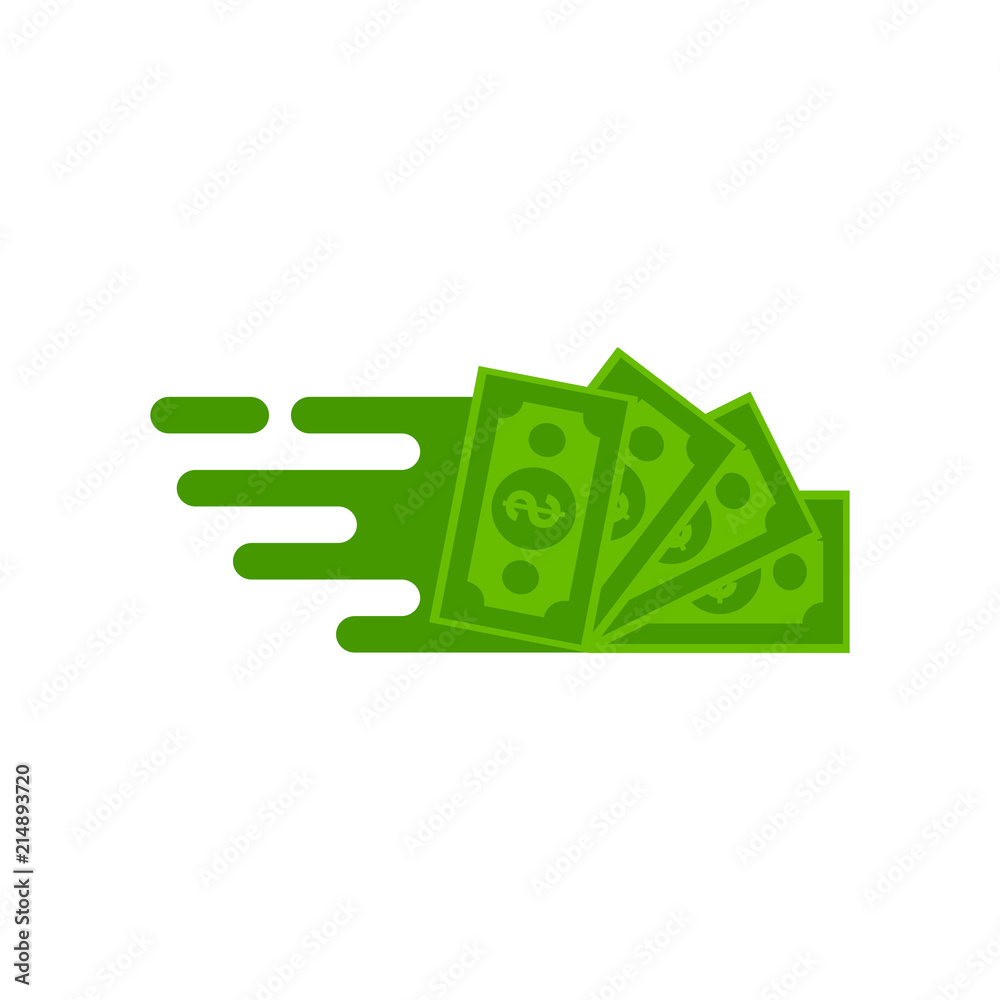 transfer dollar icon, flat style design, quick money icon vector transfer dollar icon, flat style design, quick money icon vector