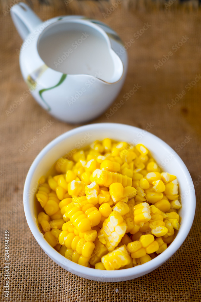 Close-up sliced of sweet corn Close-up sliced of sweet corn