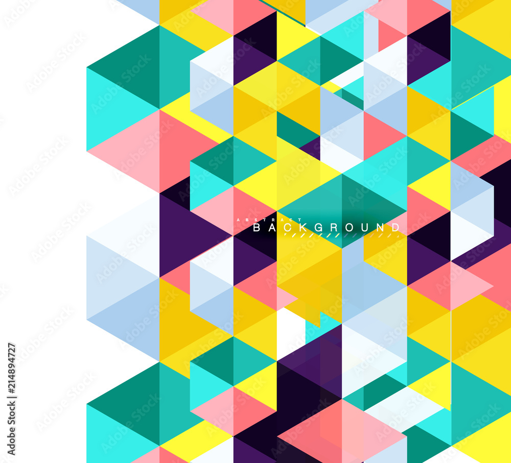 Multicolored triangles abstract background, mosaic tiles concept Multicolored triangles abstract background, mosaic tiles concept