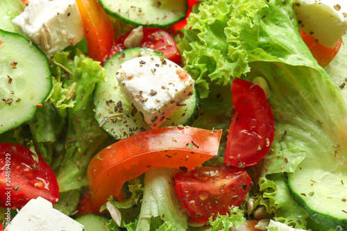 Delicious fresh salad, closeup