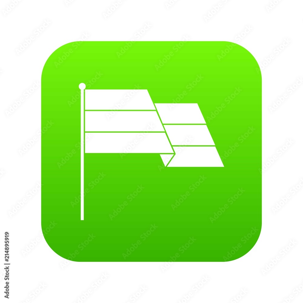 Flag icon digital green for any design isolated on white vector illustration Flag icon digital green for any design isolated on white vector illustration