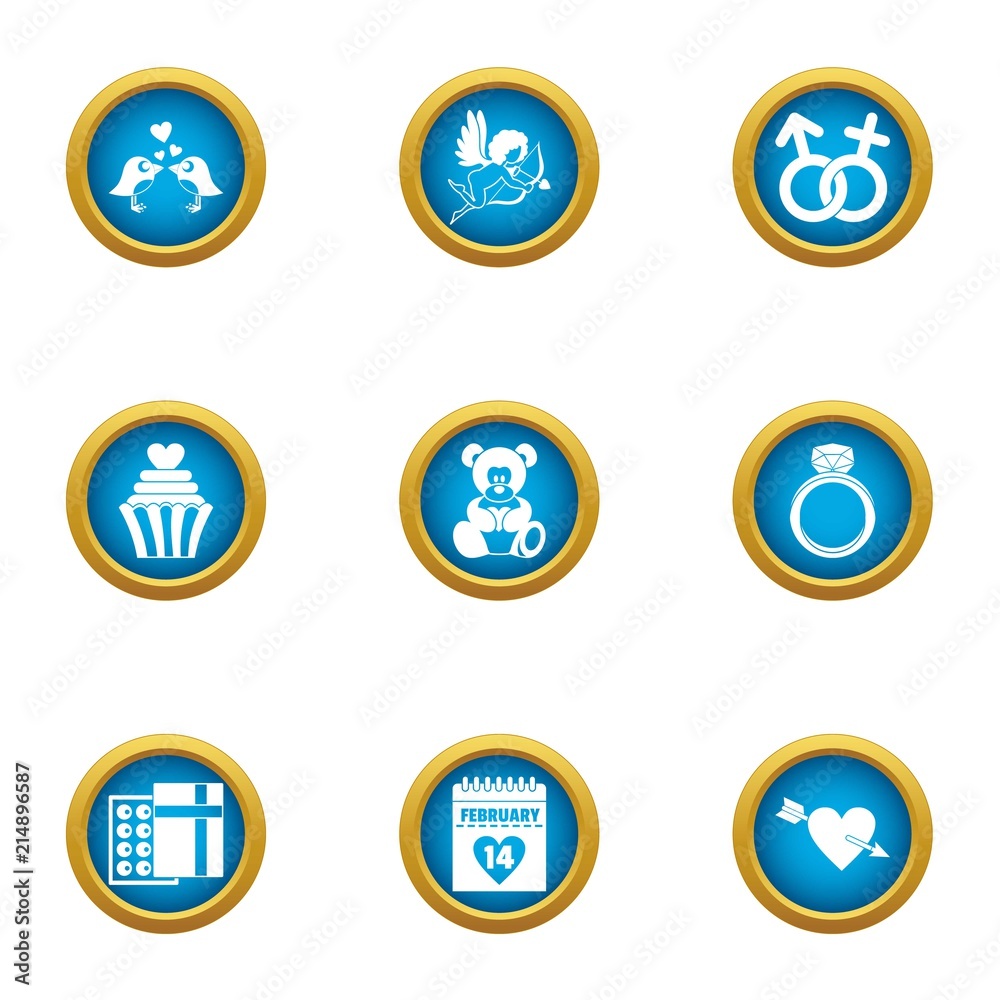 Wedding formality icons set. Flat set of 9 wedding formality vector icons for web isolated on white background