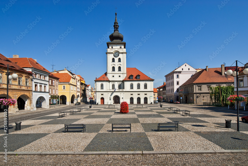 Square in town of Zatec. Czech Republic.