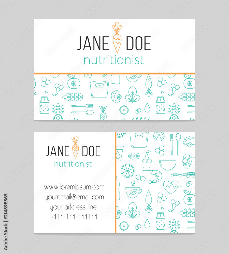 Dietitian or Nutritionist business card template