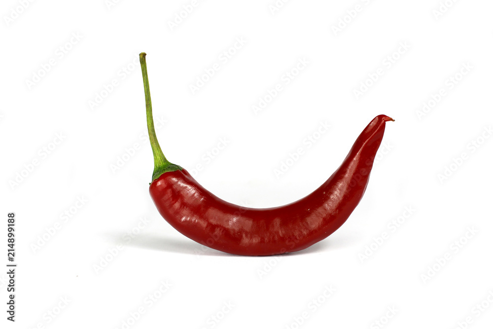Rote Chili-Schote isoliert close up auf weißem Hintergrund Rote Chili-Schote isoliert close up auf weißem Hintergrund